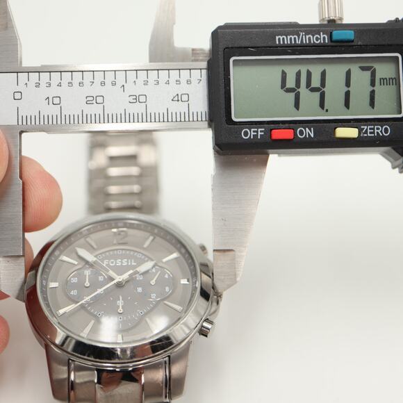 Fossil Grant Mens Chronograph 44mm Watch Gray Steel FS4584 w New Battery - Picture 2 of 12